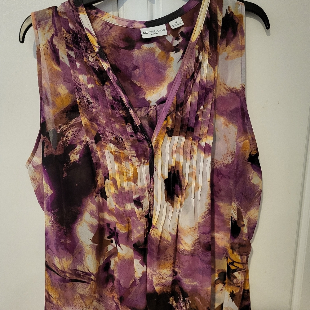 Liz Claiborne Woman 1X Blouse. Purple Haze